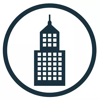 Icon mit imposantem Bürogebäude